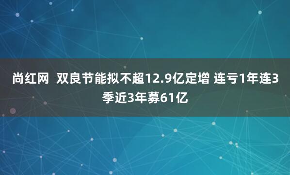 尚红网  双良节能拟不超12.9亿定增 连亏1年连3季近3年募61亿