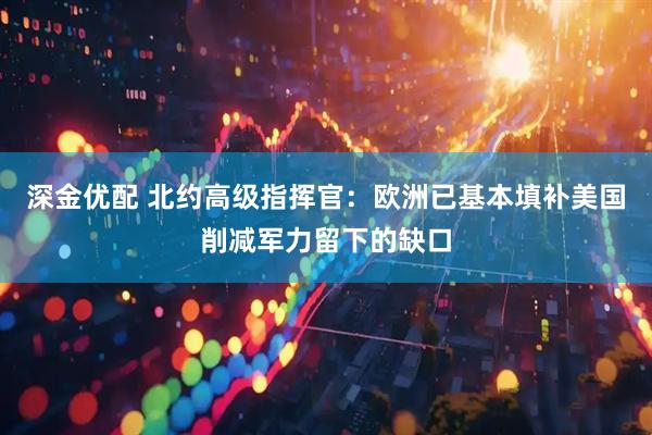 深金优配 北约高级指挥官：欧洲已基本填补美国削减军力留下的缺口